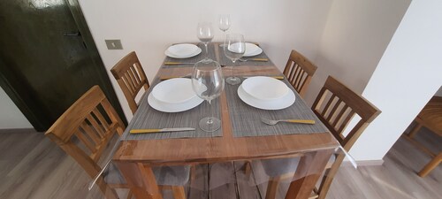 The apartment is located right in the city center.  Parking available