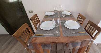 The apartment is located right in the city center. Parking available