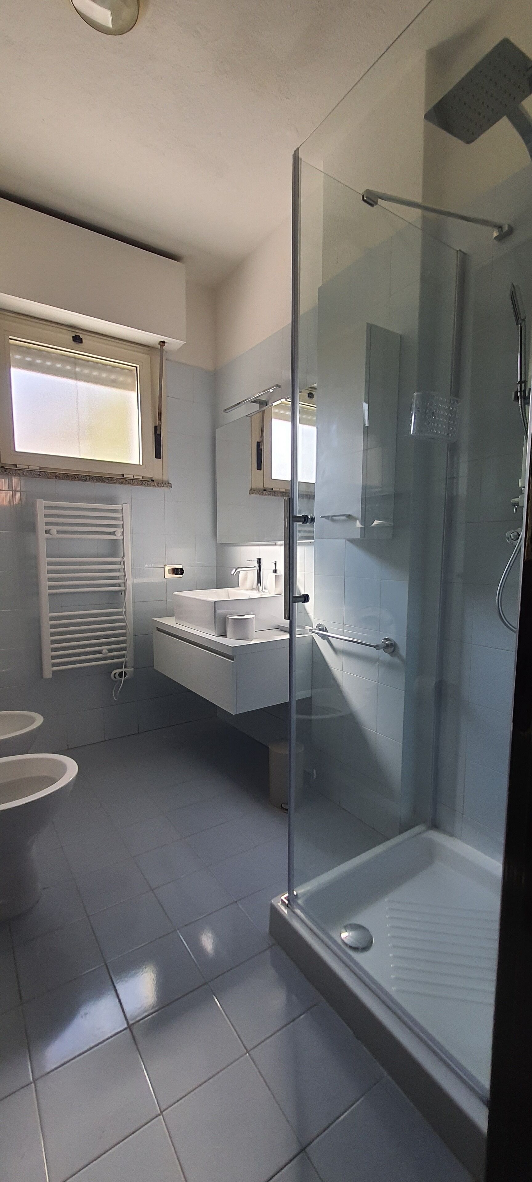 Dusche, Haartrockner, Bidet, Handtücher