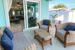 Terrace/patio - Deluxe 3BR House with pool, short walk to beach (Cape Canaveral)