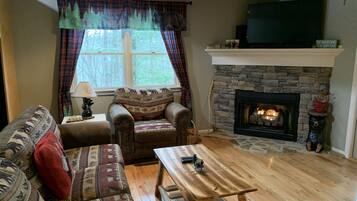 Smart TV, fireplace, video games, foosball