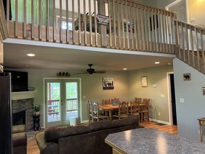 Smart TV, fireplace, video games, foosball