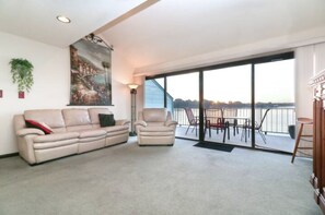 Televisio, takka, DVD-soitin, kirjoja