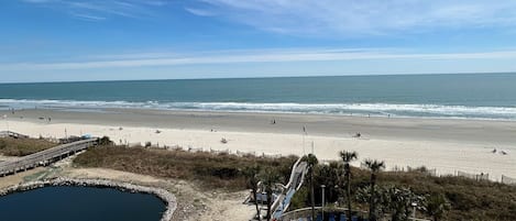 On the beach, beach towels