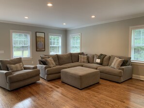 TV, fireplace, printers