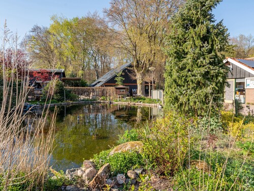 Sustainable tiny house surrounded by nature