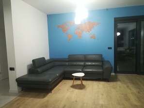 Smart TV, fireplace, video games, table football