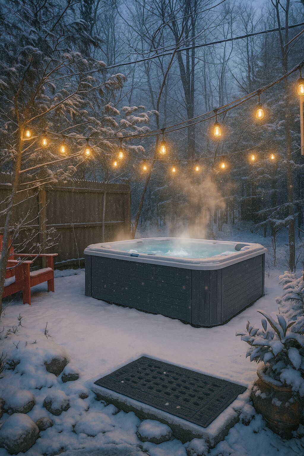 Outdoor spa tub