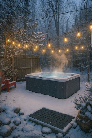 Outdoor spa tub - Adirondack Retreat - Hot Tub & Lake (Keeseville)