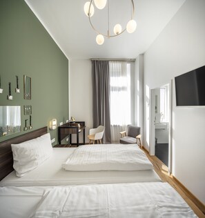 Habitación doble | Ropa de cama hipoalergénica, wifi gratis y ropa de cama