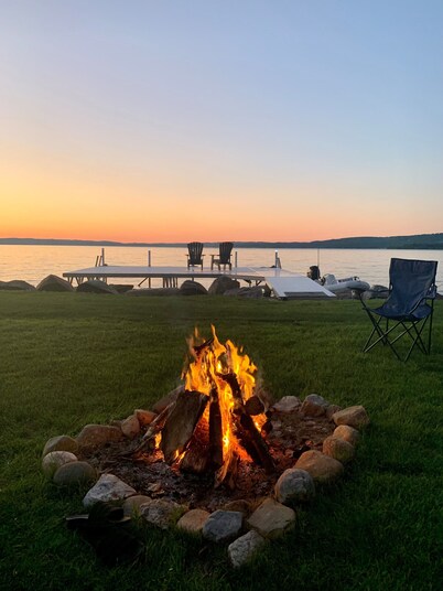 Lake Front, Lake Charlevoix, Large Park like setting.