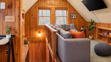 Make yourself at home in either the couch area, the work station nook, or the unbelievably comfy beds.