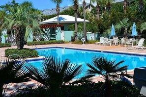 Outdoor pool, a heated pool - First floor condo overlooking the heated pool. Steps from the private beach! (santa rosa beach)