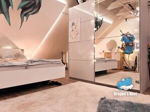 1 bedroom, desk, soundproofing, iron/ironing board