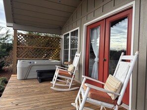 Terrace/patio - One room cabin set on our farm for a peaceful getaway. (Union Hall)