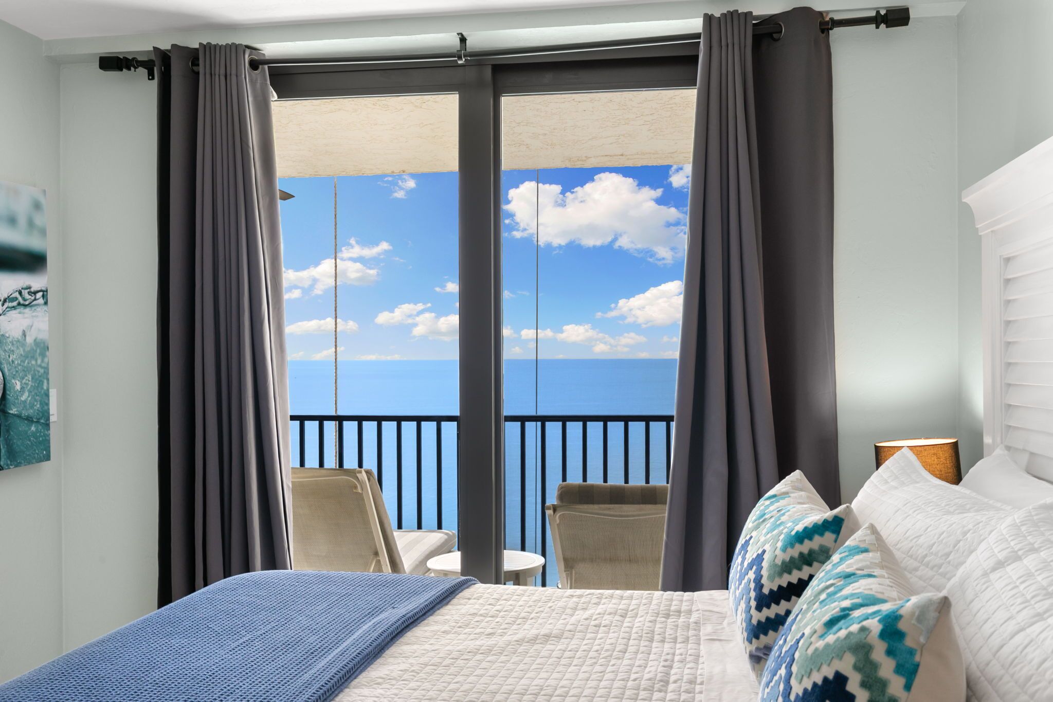 2 bedrooms, memory foam beds, blackout drapes, iron/ironing board