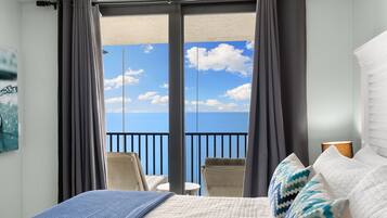 2 bedrooms, memory foam beds, blackout drapes, iron/ironing board