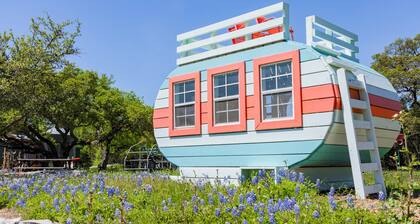 Glamping in Spicewood TX Hill Country~ The Spartan at Green Acres