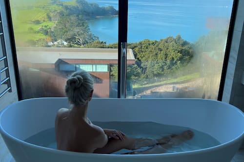 Villa Serenity | Bathroom | Separate tub and shower, deep soaking tub, hair dryer, bathrobes