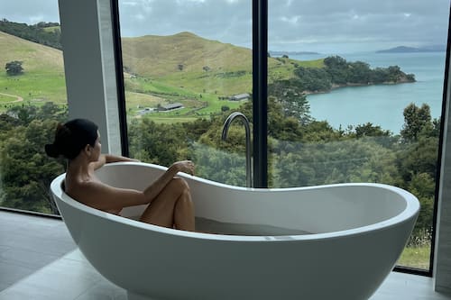 Villa Joy | Bathroom | Separate tub and shower, deep soaking tub, hair dryer, bathrobes
