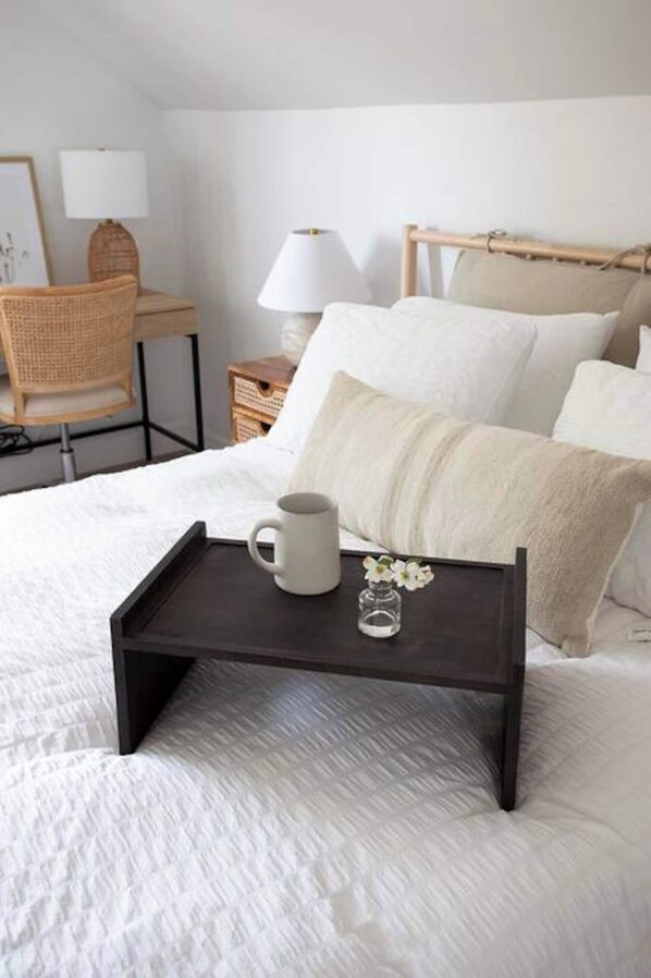 1 bedroom, desk, iron/ironing board, travel cot