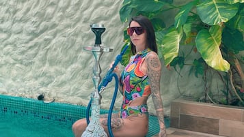 Indoor pool, pool loungers