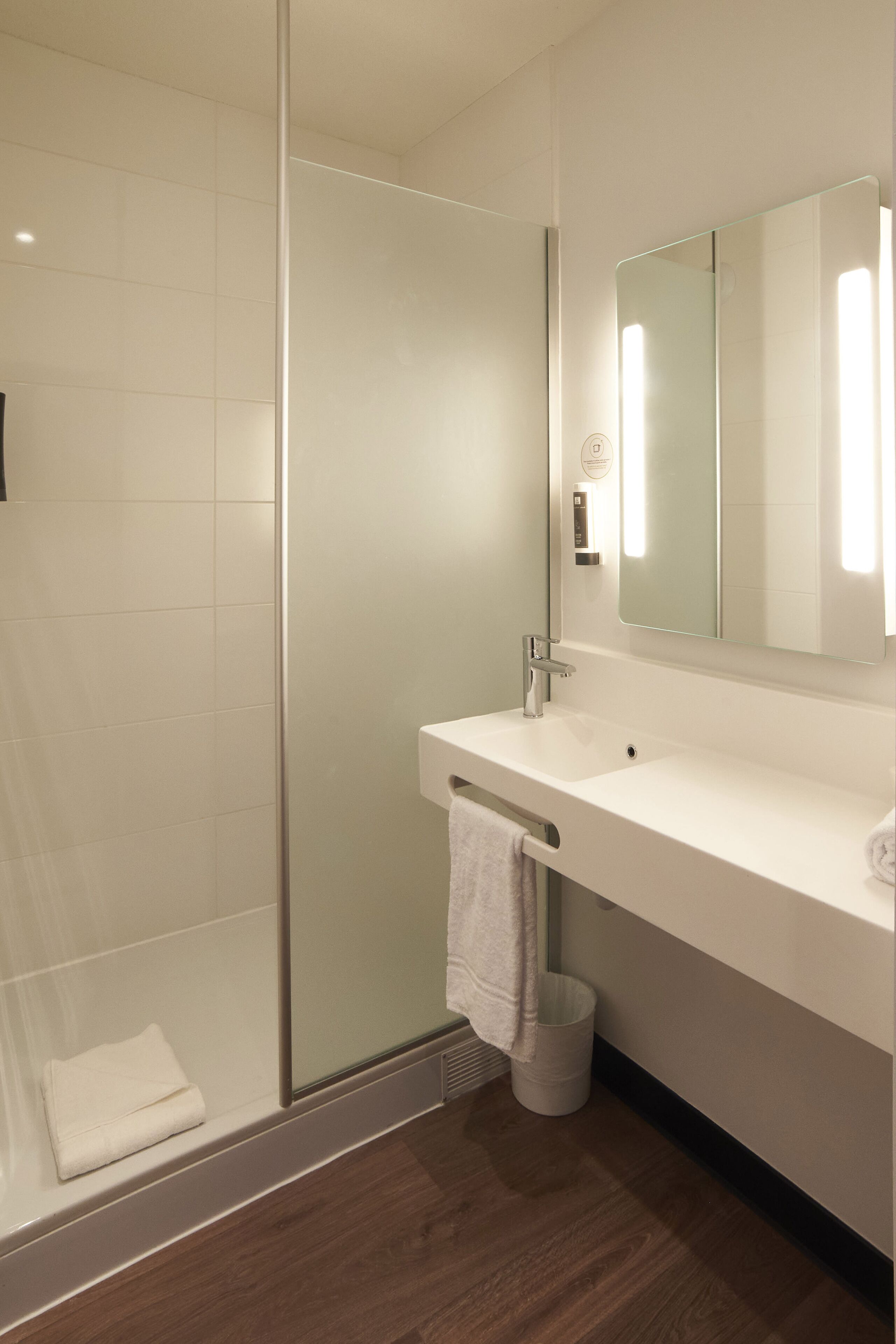 shower, towels, soap, shampoo