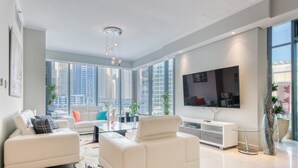 Apartamento de lujo, 3 habitaciones, no fumadores | Zona de estar