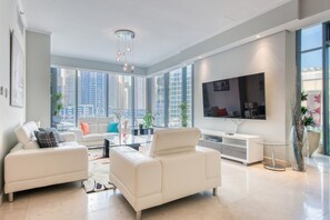 Luxury Apartment, 3 Bedrooms, Non Smoking | Living area - Maison Privee - Silverene Penthouse (Dubai)