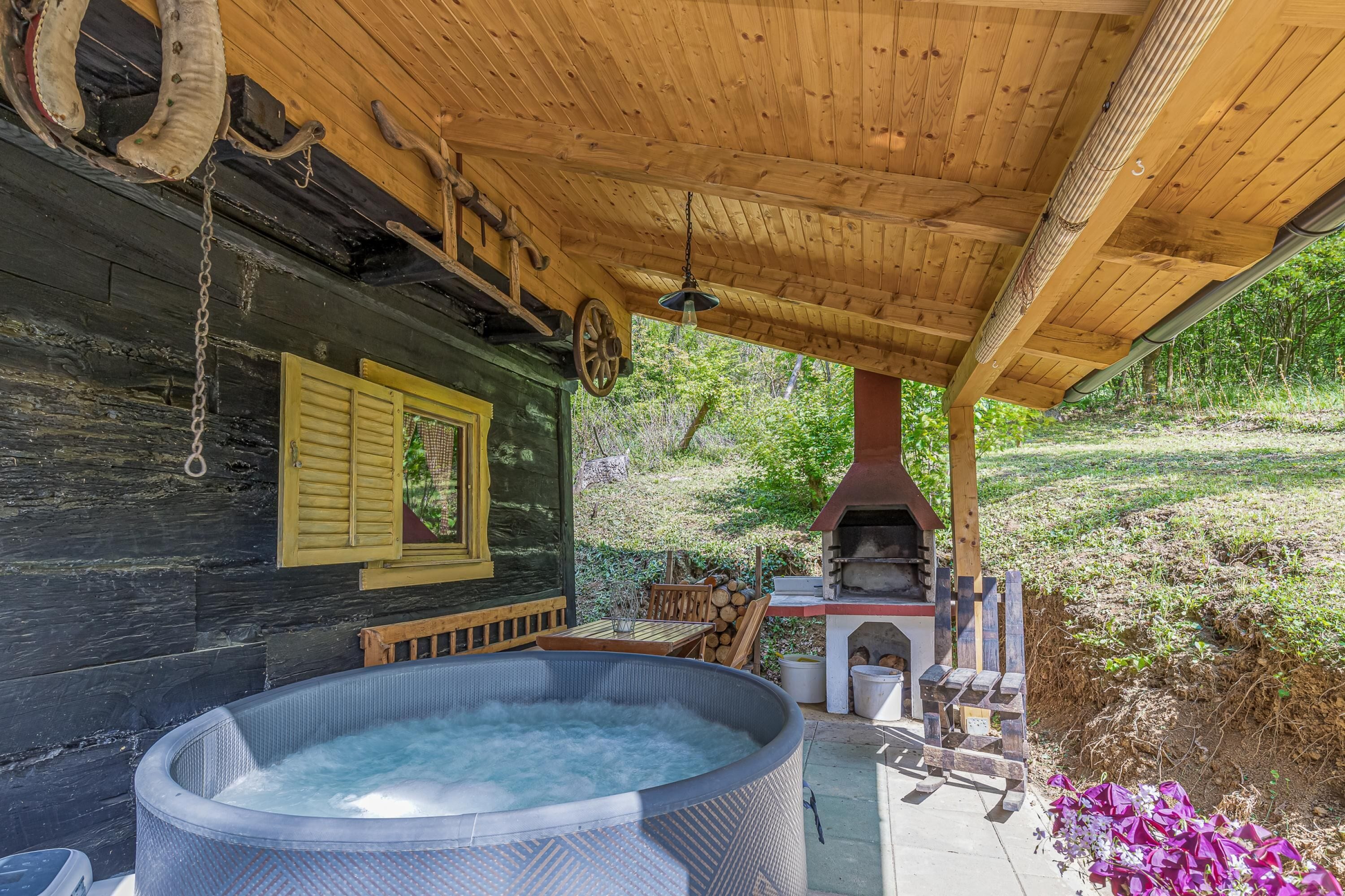 Family House, 2 Bedrooms, Fireplace, Mountainside (Chalet Birchwood With Whirlpool and) | Terrace/patio