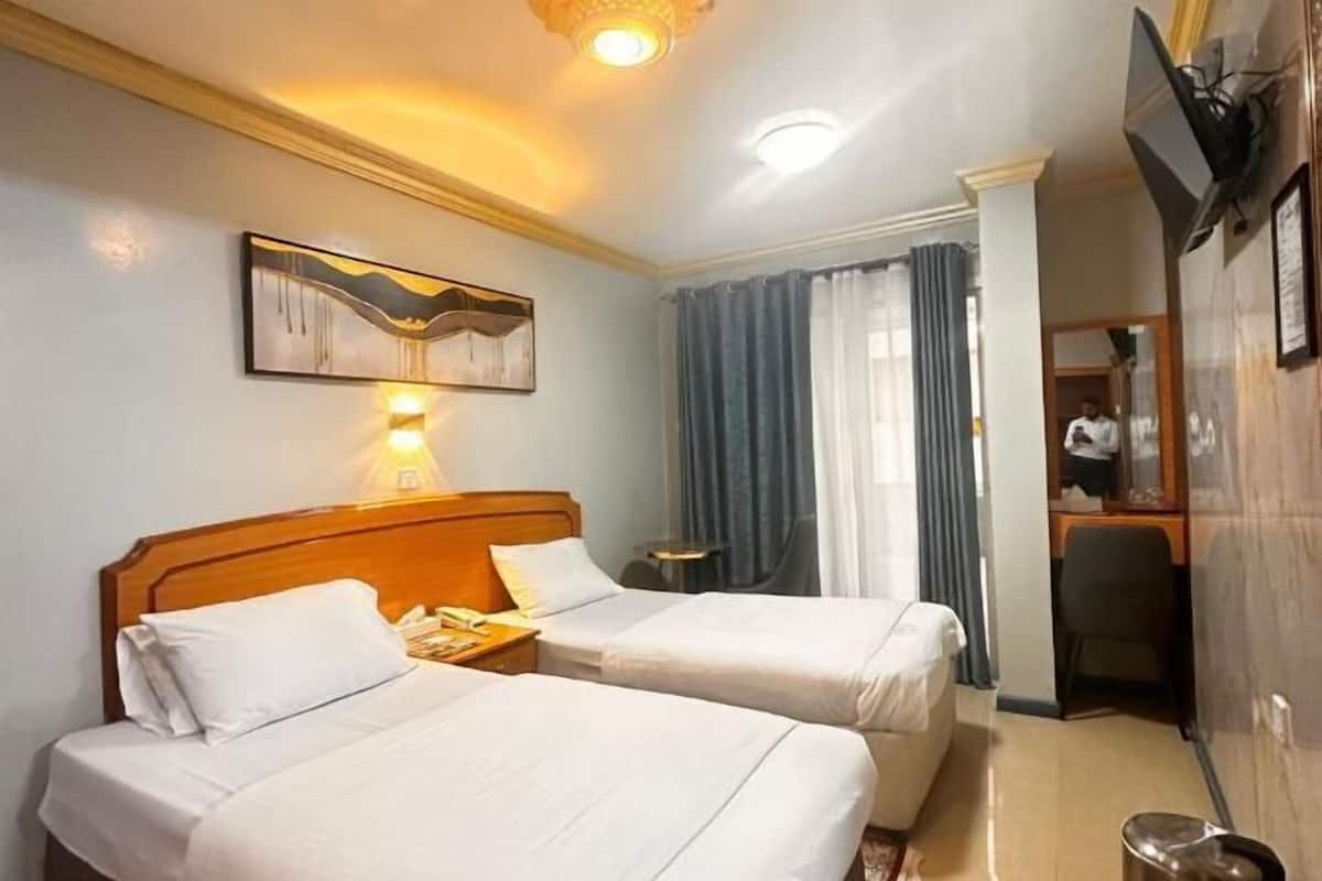 Minibar, iron/ironing board (on request), WiFi (free), bed sheets
