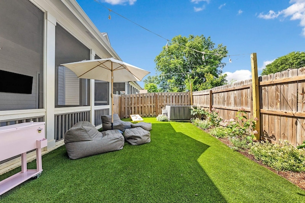 Fully fenced in backyard, perfect for the family, even furry family members