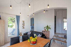 Family Apartment, Patio, Sea View | Living area