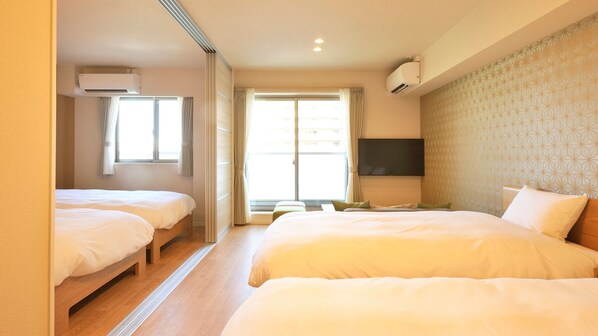 1 slaapkamer, een bureau, gratis wifi, beddengoed