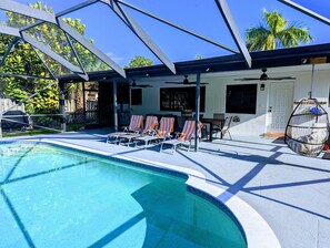 Outdoor pool, a heated pool