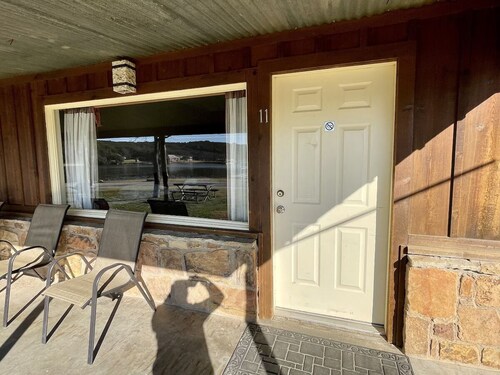 Lake front Cabin #11 with Porch - Cabin with kitchen, steps from Possum Kingdom Lake