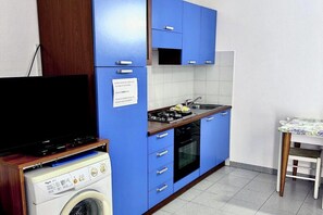 Fridge, microwave, stovetop