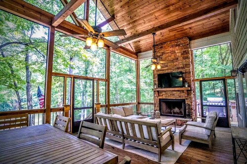 Breathtaking porch just steps from the water.
