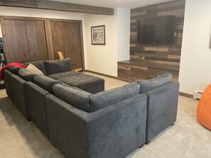 TV, fireplace, printers