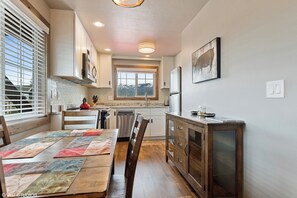 Fridge, microwave, oven, stovetop - Downtown Whitefish Condo #8 | 2 Bed, 1 Bath (Whitefish)