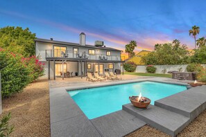 Piscine extérieure, piscine chauffée