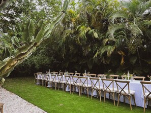 Outdoor banquet area