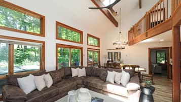 Smart TV, fireplace, video games, books