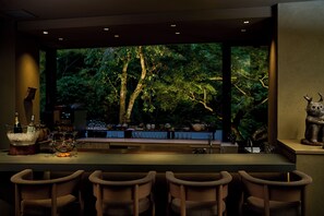 Blick auf den Garten, täglich geöffnet