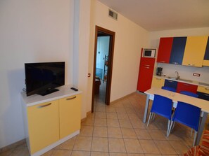 Fridge, microwave, dishwasher, coffee/tea maker