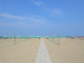 Beach nearby, sun loungers