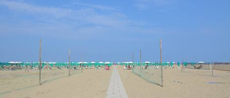 Beach nearby, sun loungers