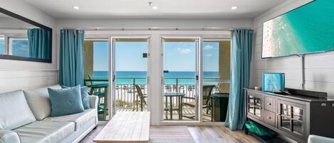 Smart TV, DVD player, books, video library