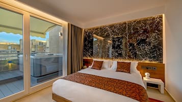 Superior Suite with Terrace and Hot Tub | Premium bedding, pillowtop beds, in-room safe, individually furnished