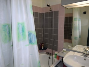 Combined shower/bathtub